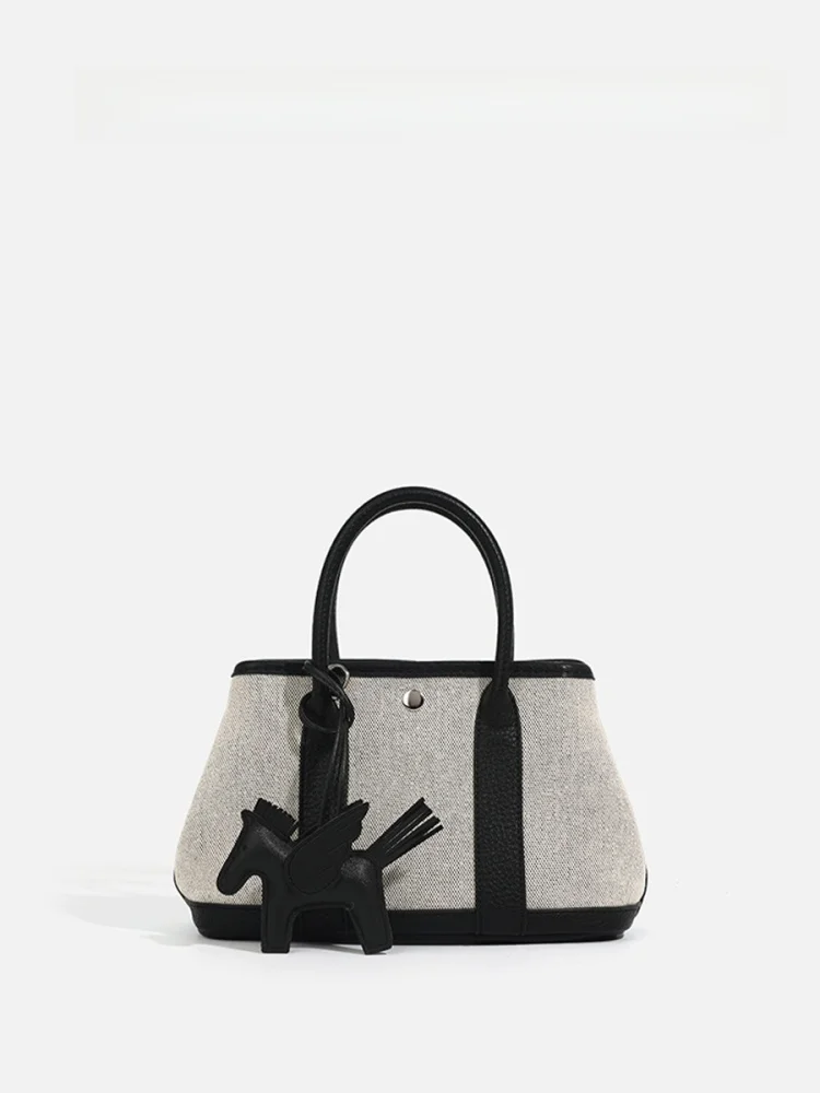 

URYLVN RIUNHI 2025 Canvas Patchwork Garden Bag Handbag Slant Crossbody Bag Office Small Bag Sweet Cool Sle Soft Handbag