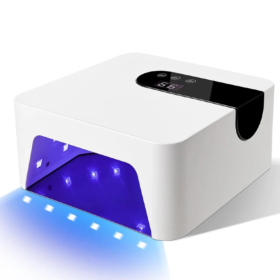 Woobela Crystal Beads 45W Rechargeable Nail Lamp USB Type-C UV Light for Nails Wireless Manicure Dryer Cordless Nail UV LED Lamp