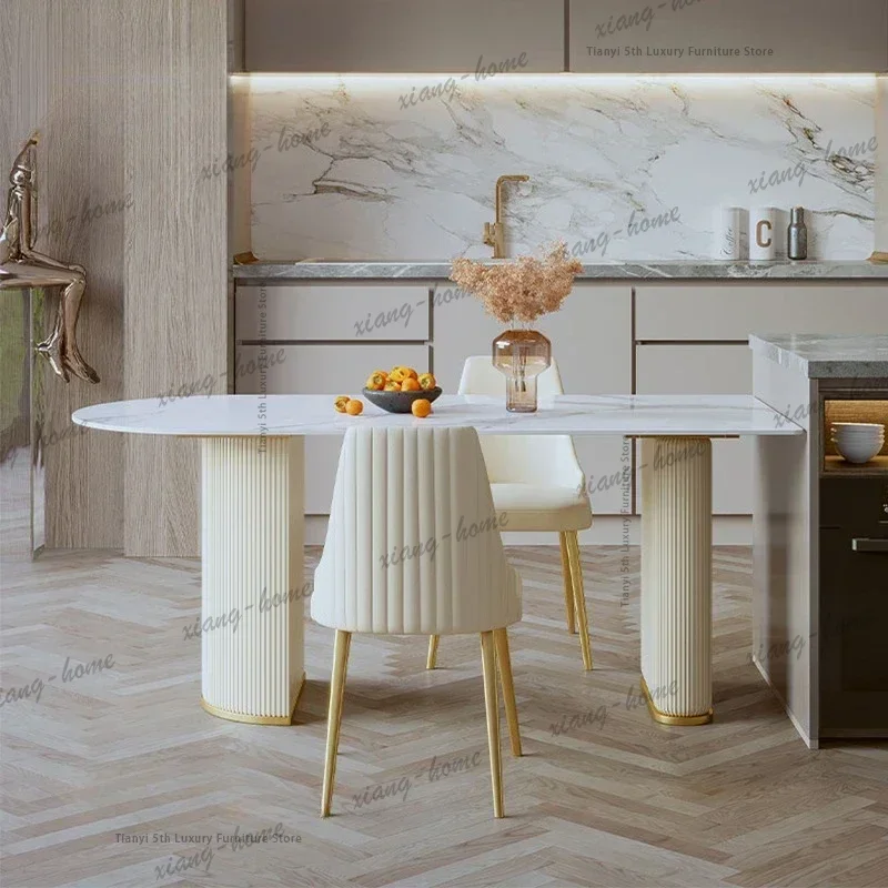 LD Modern Luxury Dining Table Nordic Luxury Cream Style Restaurant Rock Plate   Design Home Furniture Tavolo Pranzo