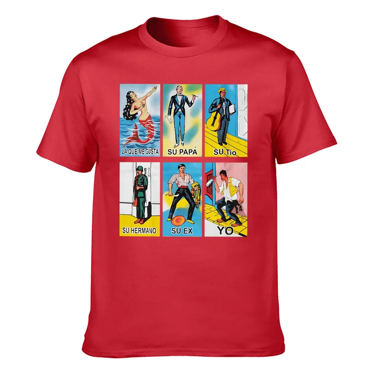 6 Prints Loteria T-Shirts Mexican Lottery Men\'s Sizes Uni-Sex Style