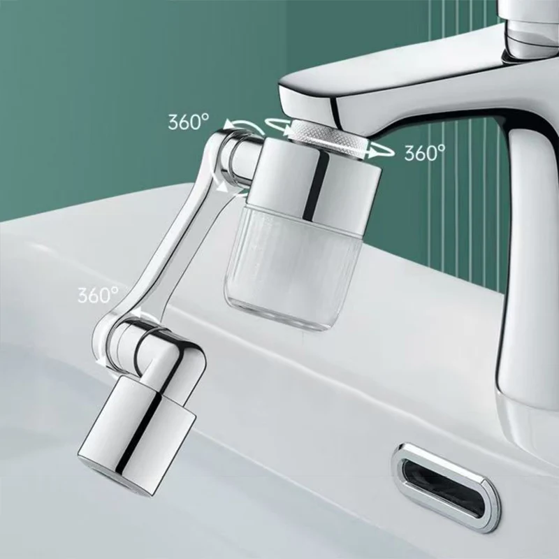 1080° Rotating Faucet Extender Faucet Aerator Water Saving 2-Modes Filter Nozzle Kitchen Bathroom Splash Proof Water Outlet