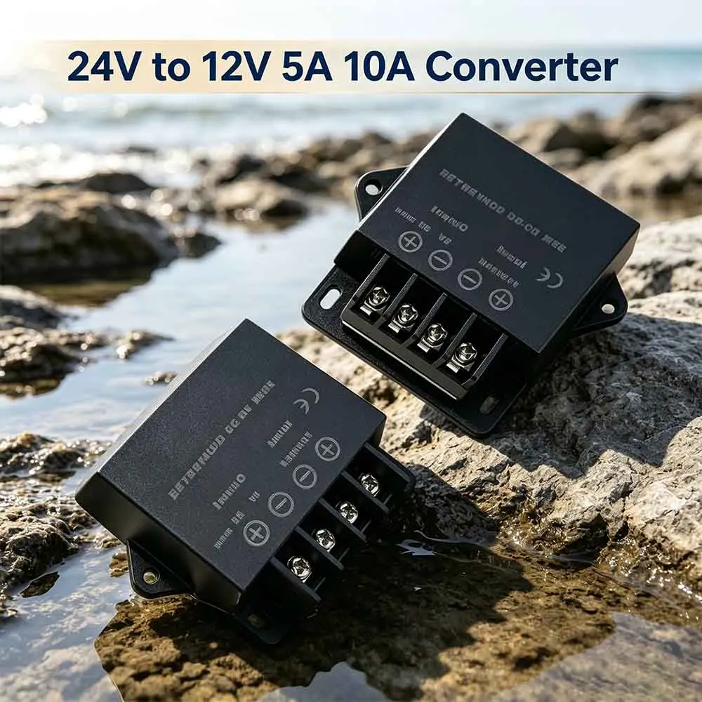 DC 24V Step-Down to 12V Power Supply Module 5A 10A Waterproof Protection Buck Regulator Voltage Power Converter For Cars Boats