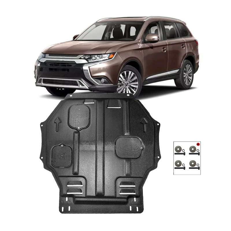 For Mitsubishi Outlander 2016-2020 2018 2.4L Black Under Engine Guard Plate Splash Shield Mud Fender Cover Mudguard Protector