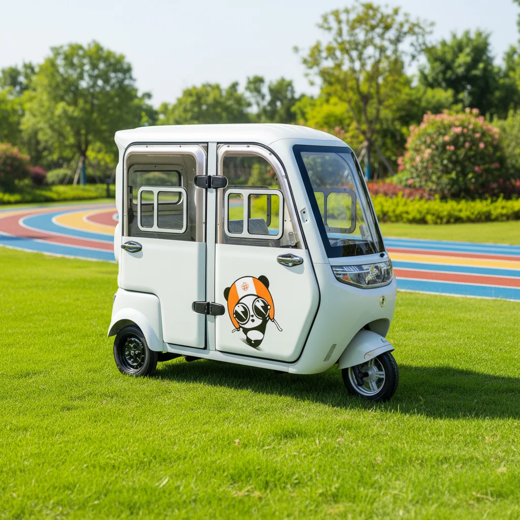 60V 1000W Fully Enclosed Electric 3 Wheeler For Adults 4-Door 3-Seat Handlebar Type Household Mobility Scooter With Cabin
