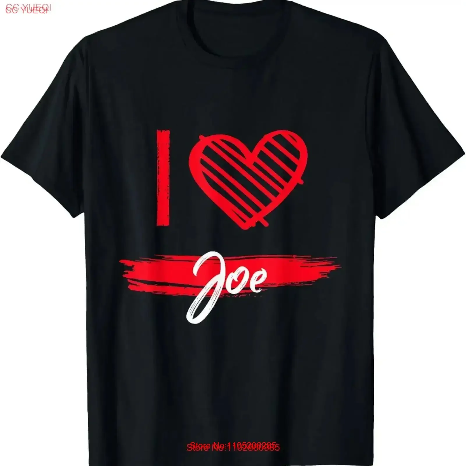 

Футболка I Love JOE с сердечком, винтажная стираная повседневная уличная одежда, универсальная, слегка дышащая, модная, удобная, винтажная с графическим рисунком