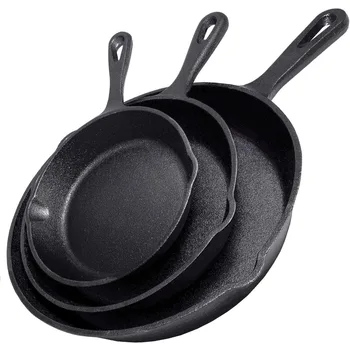 14/16/20cm Cast Iron Frying Pan Non-stick Skillet Omelette Pancake Breakfast Pan…