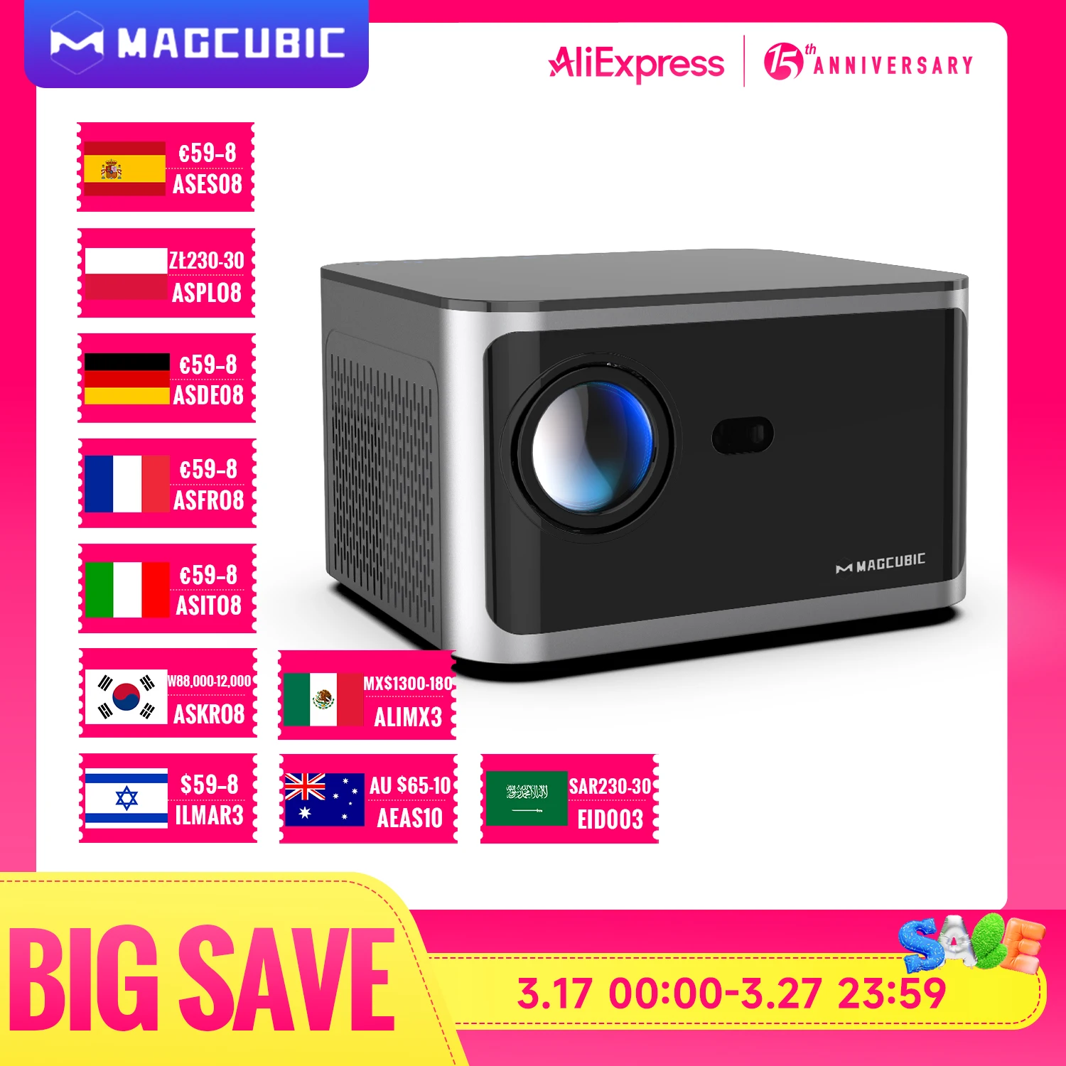 Magcubic 580ANSI Projector Android 11 4K 1080P Wifi6 Voice Control Allwinner H713 Electronic Focus BT5.0 Home Cinema HY350 Pro