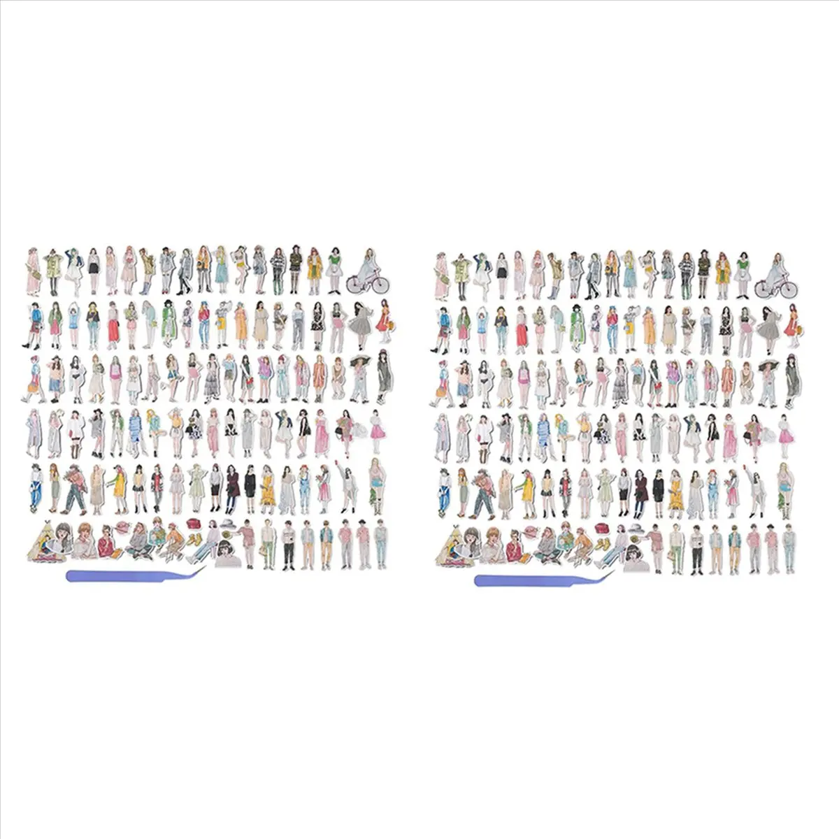 

*CLOS 216 Pcs People Stickers for Journaling Scrapbooking,Urban Fashion Girl Scrapbook Sticker for Junk Journal Supplies Kit
