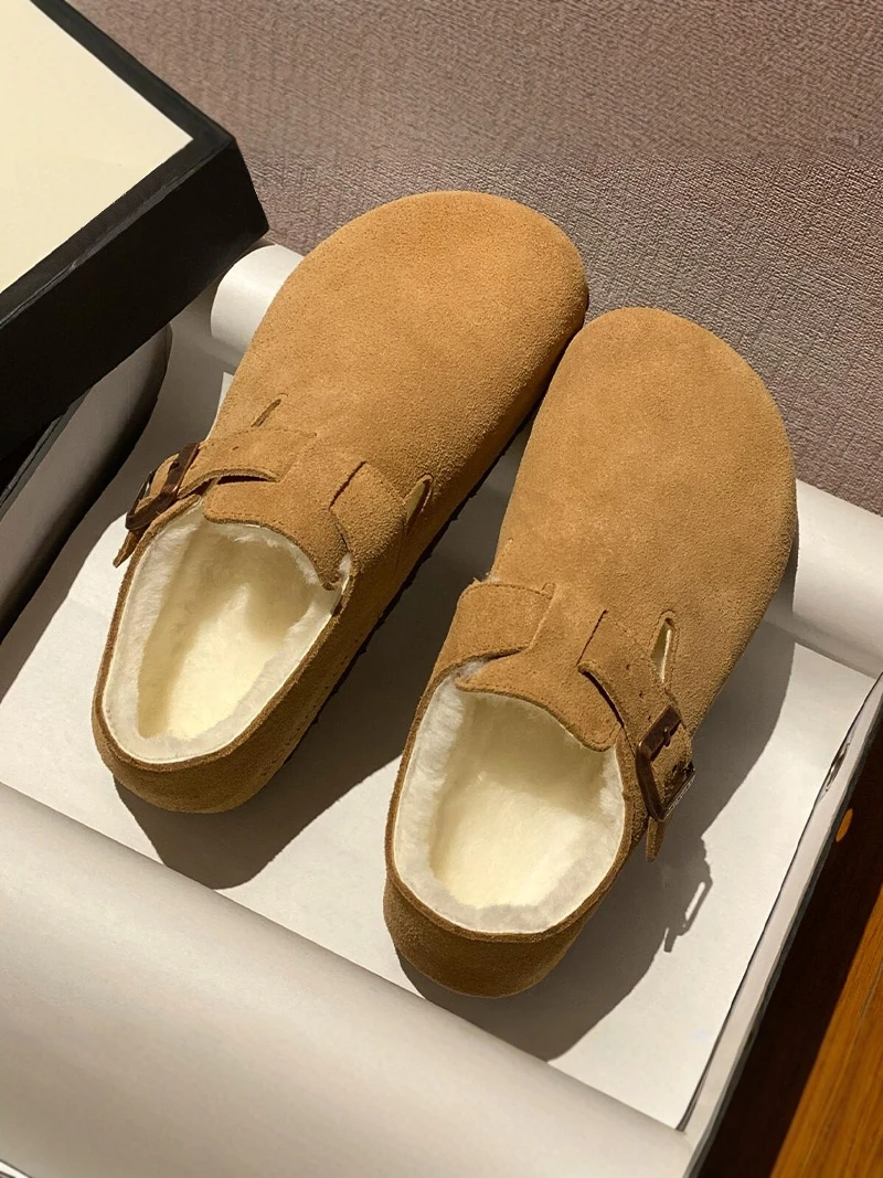 

Thickened Fleece Lined Winter Boots Men's Casual Wear Outdoor Bean Bean Shoes Cotton Slippers Warm Comfortable Breathable
