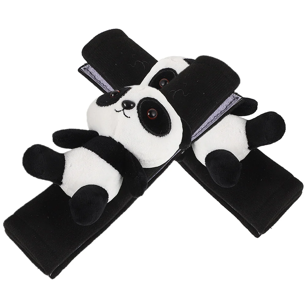 Car Set Cute Accessories Panda Stuff Plush Shoulder Pads Bottom Covers for Cars