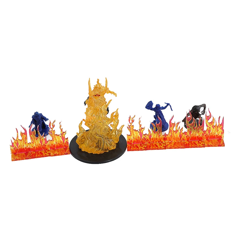 Parede de fogo miniatura (conjunto de 8) efeitos de feitiço chama terreno para masmorras e dragões, pathfinder e outros rpg de mesa