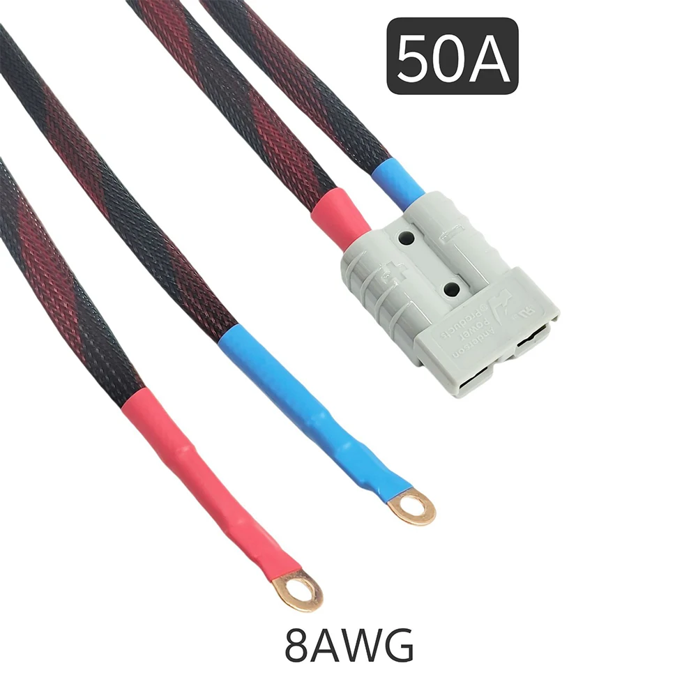 Electric Bike Battery Cable 50A 8 AWG 500/1000mm Split Conversion Line For Anderson Plug O-Ring Battery Connector Parts