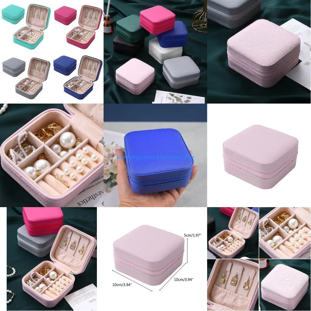 

573B Jewelry Box PU Leathers Small Portable Travel Display Storage Holder