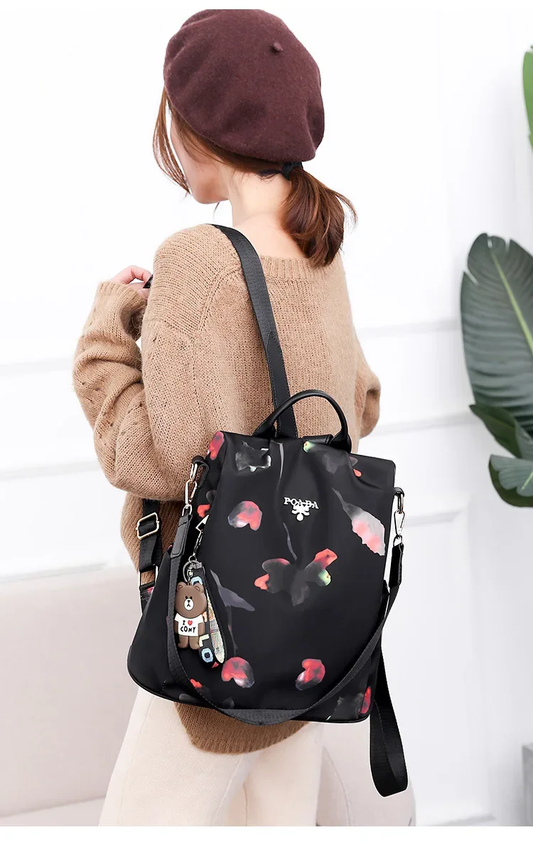 Frauen Rucksack Mode Oxford Tuch Schulter Taschen Schule Taschen für Teenager Große Kapazität Druck Wasserdichte Reise Rucksack – Detail 11