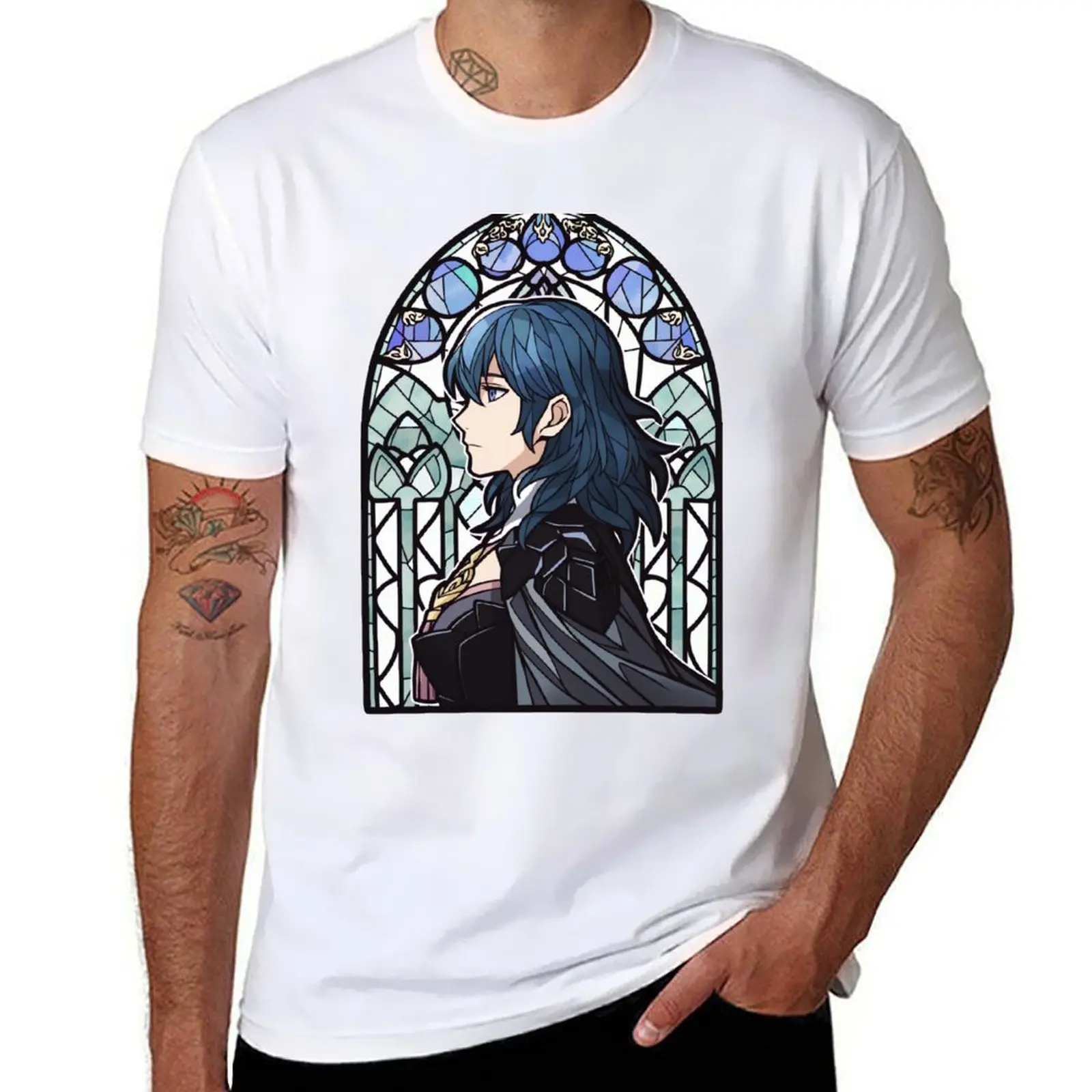 

Stained Glass Byleth (Female) T-Shirt funny t shirts cotton t shirts for man cotton funny graphic t shirts for man T-Shirt