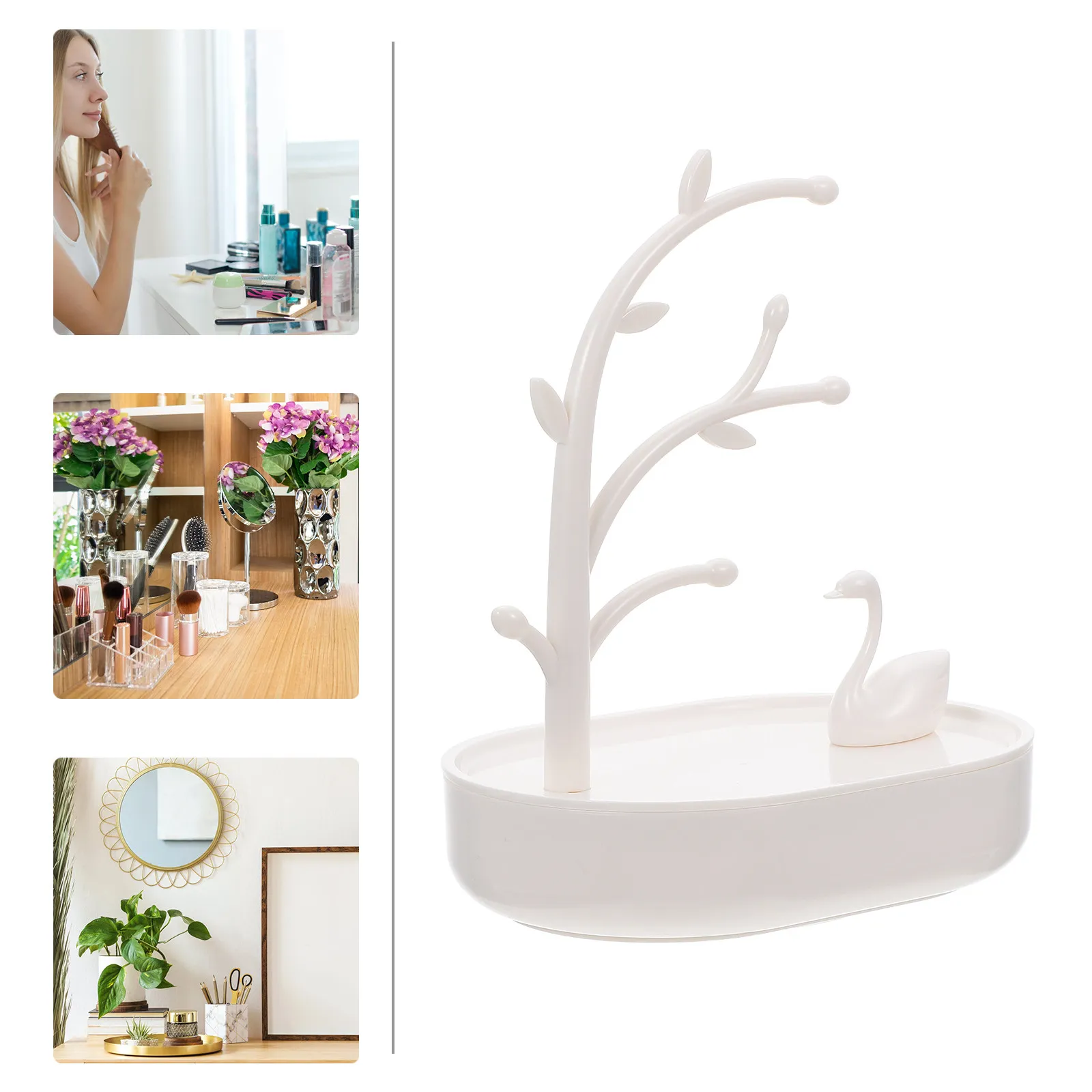 

Portable Lightweight Jewelry Tree Stand Perfect for Earrings Necklaces Rings Bracelets Pendants Anklets Watches Amber Diamond