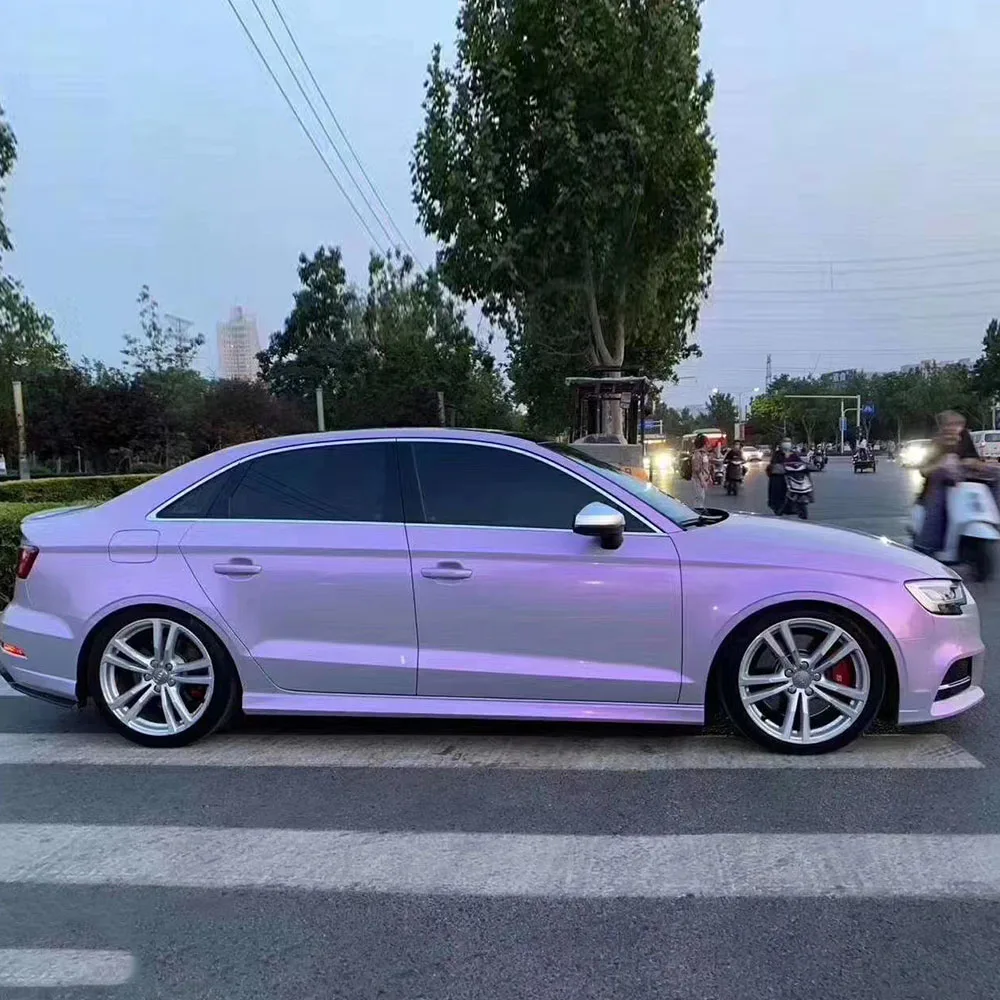 

Magic Twin Color Car Wrap Candy Grey Purple Vinyl Wraps Auto Body Decals for Custom Paint Car Styling