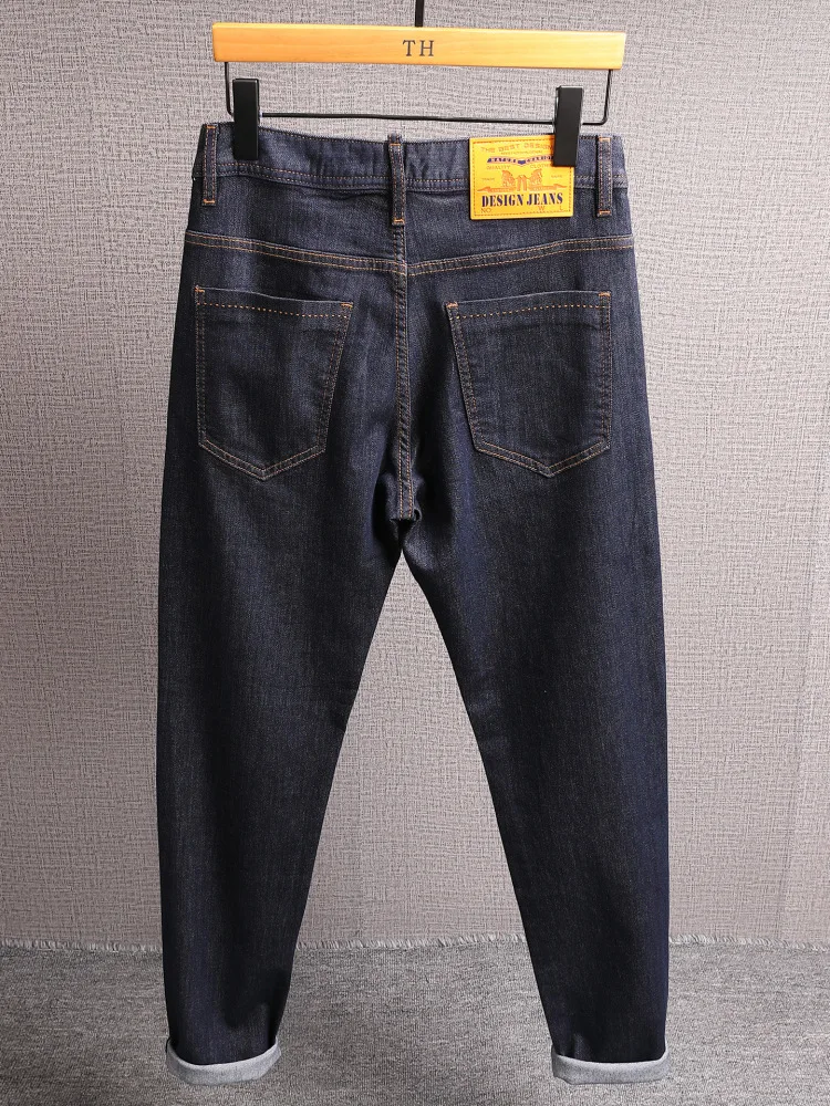 ファッション シンプル 高級感 ソリッドカラー ジーンズ メンズ ソリッドカラー トレンド カジュアル ストレッチ ストレートレッグパンツ