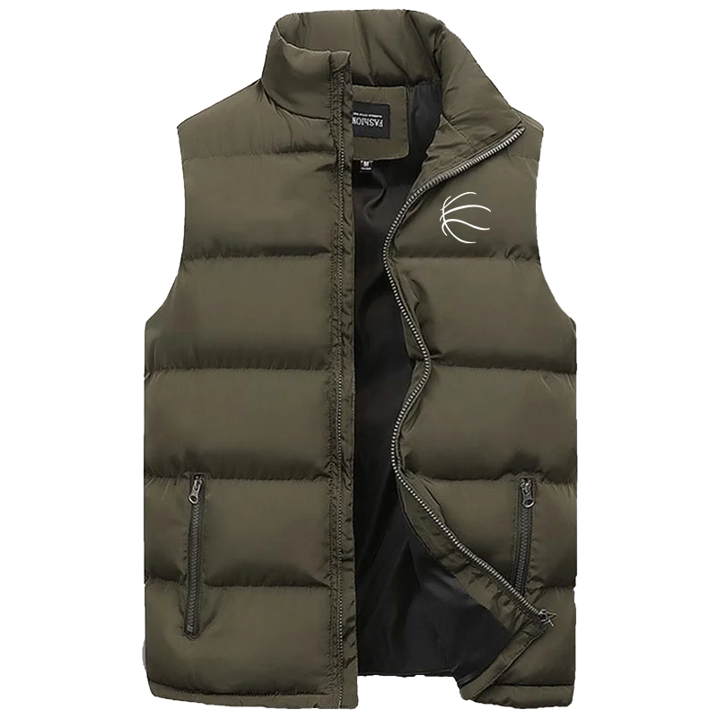 Chaleco cálido para hombre, chaqueta sin mangas, abrigo impermeable con cremallera, cuello levantado, informal, ropa de invierno y otoño