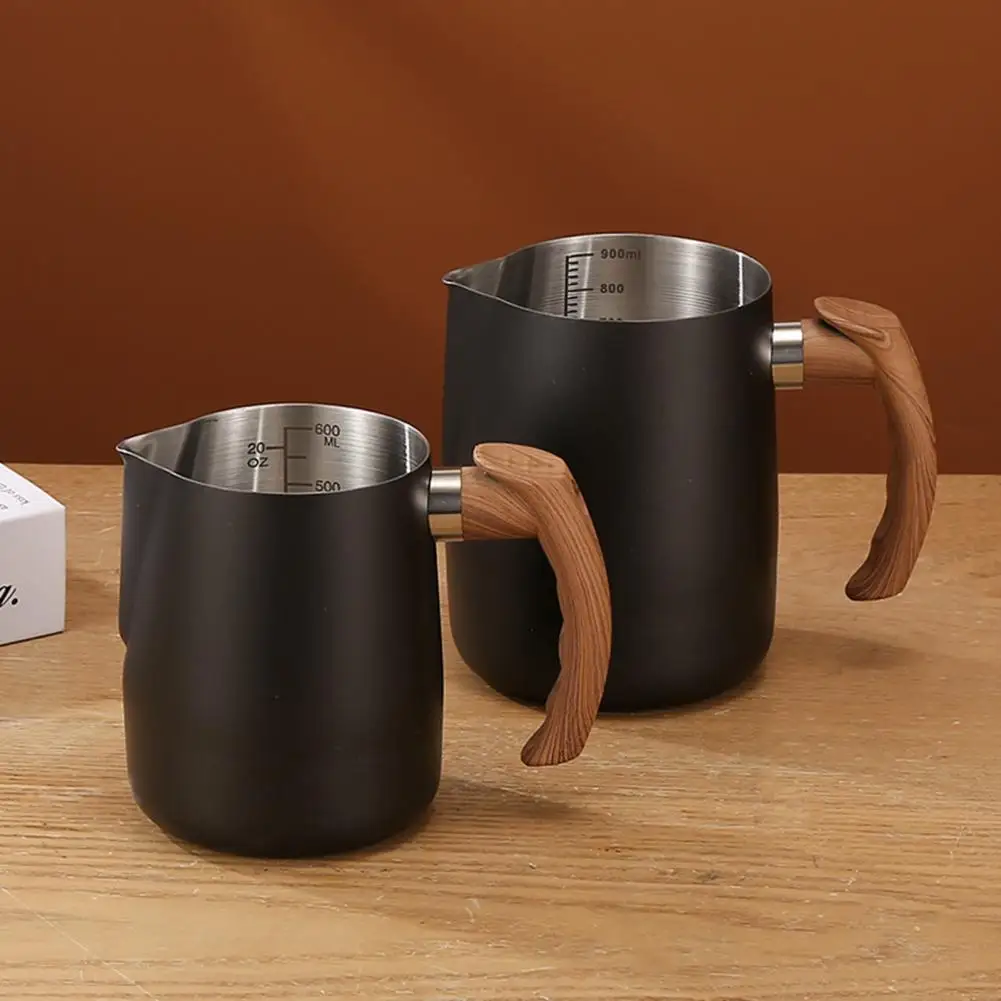 Milk Frothing Pitcher with Scale Latte Art Frothing Pitcher Stainless Steel Milk Frothing Pitcher with for Latte for Coffee