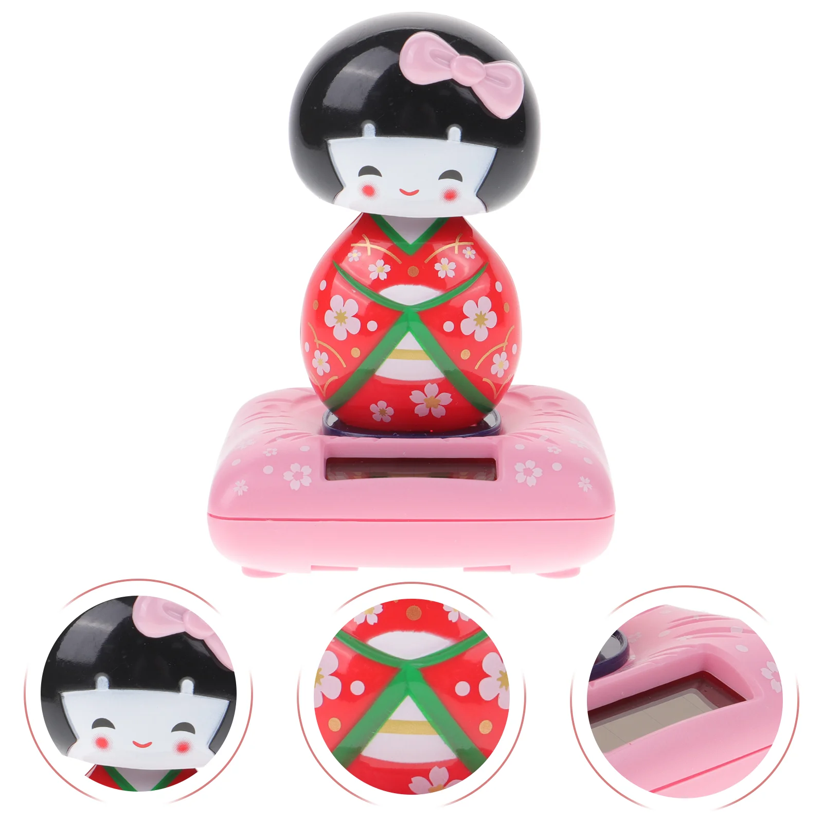 Solar Powered Gift Car Interior Decor Kimono Girls Movable Maiko Decoration Child