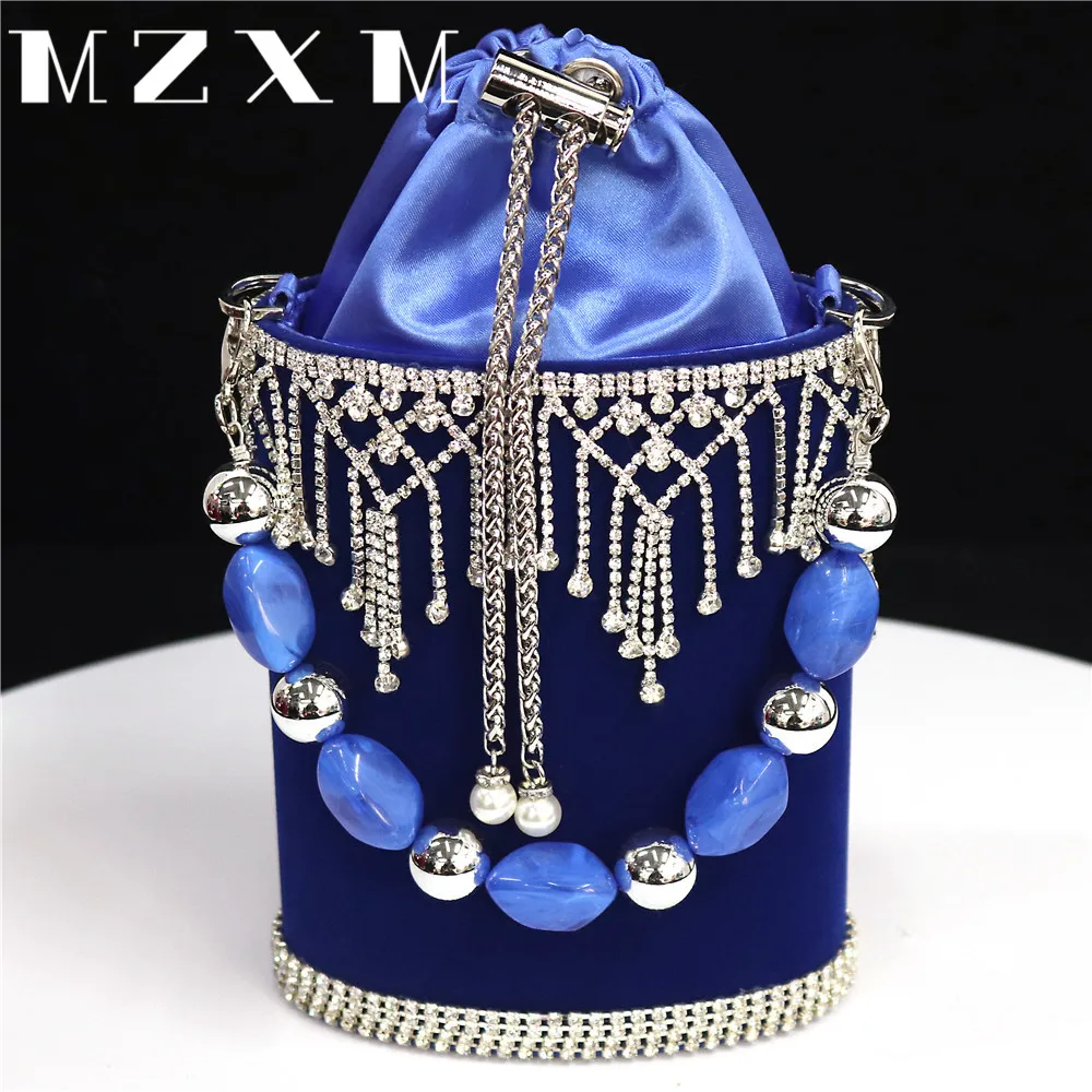 Women's Bag 2025 Bucket Bag Elegant Velvet Design Drilling Tassel Bag Fashion Evening Girls Luxury Shoulder Designer Handbag