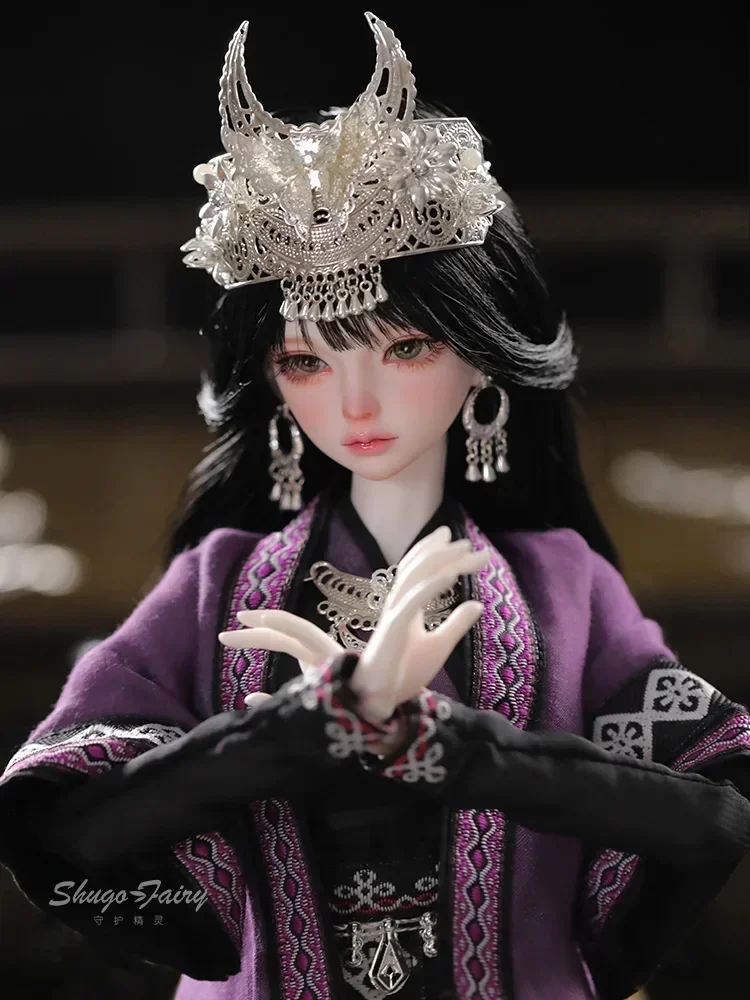 1/4 Bjd Doll Shugafairy Kaka Bubo Unique Minority Miao Girl  resin Figure Exquisite Collection Ball Jointed Dolls Kids Toy Gift