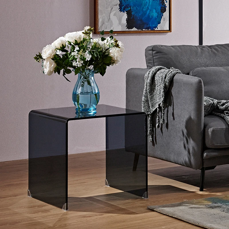 

Living room glass side table sweeping robot square small coffee table bedside table Narwal significant other side cabinet