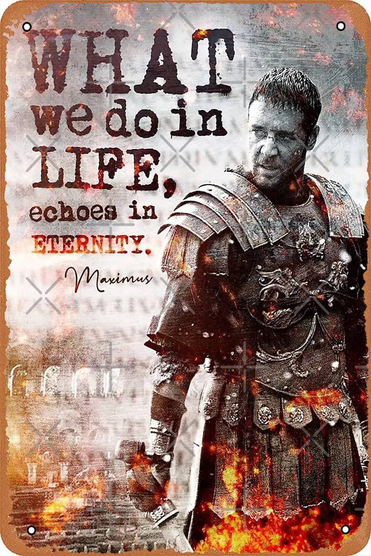 Gladiator Maximus | Inspirational Quote Underground Art Print Motivational Poster Poster   Retro Vintage Metal Sign Home Man Cav