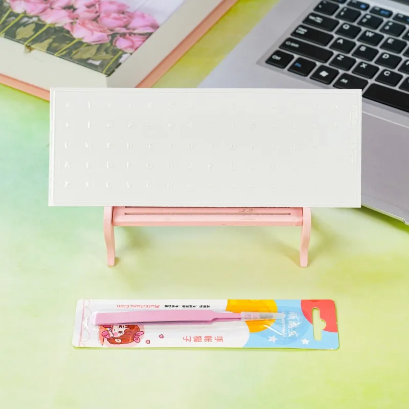 Suitable for (Spanish) Keyboard Stickers, Desktop and Laptop Key Stickers, Transparent Peel-Off Film with Lettering, Side-Engraved Stickers