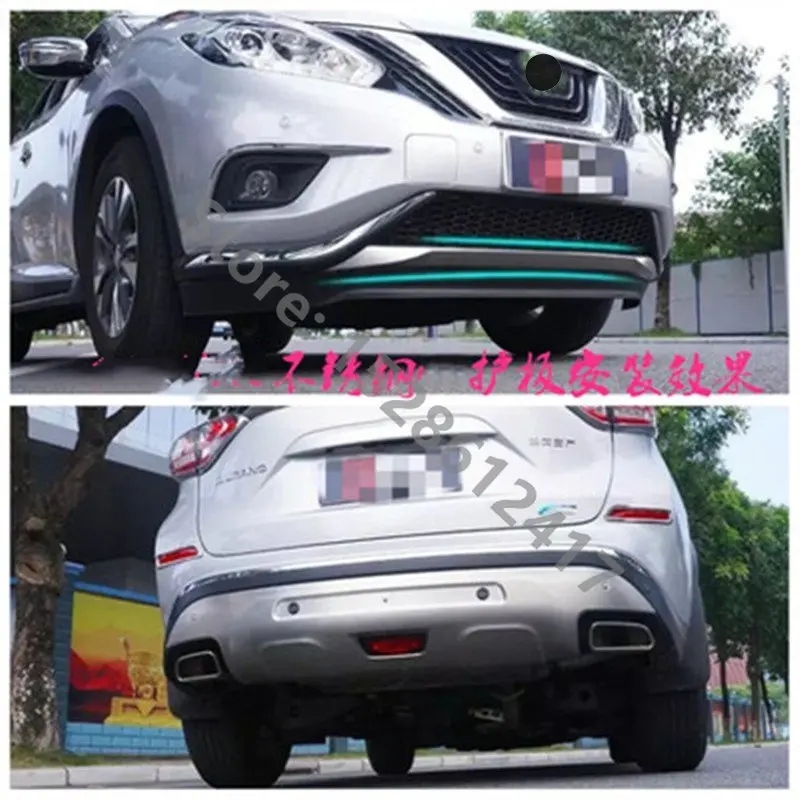 

Car Styling For Nissan Murano 2015-2020 Car Accessories Stainless Car Front+Rear Bumper Cover Trim Protector Bumper Protection