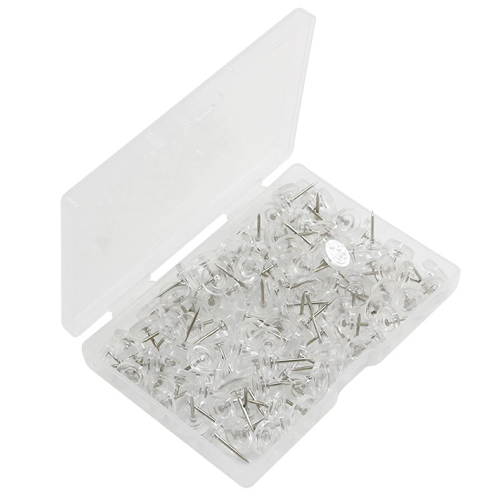 Caja de almacenamiento de suministros de encuadernación portátil para el hogar, oficina, escuela, reutilizable para pared, tachuela de pulgar, pasador de empuje, cabeza plana redonda Universal, 150 piezas