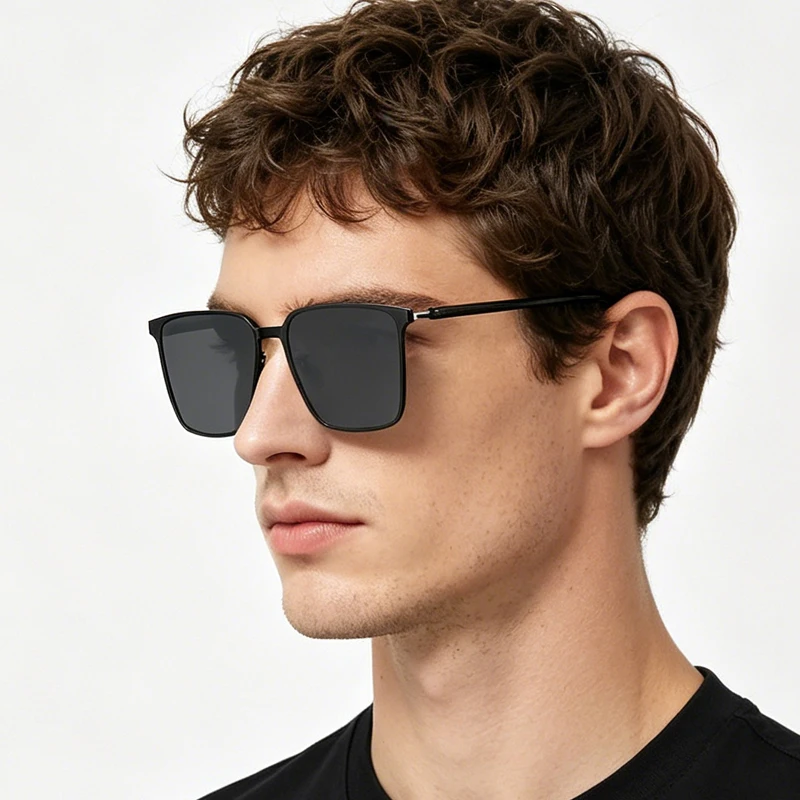 Ultra Light Stainless Polarized Sunglasses Men High Quality Metal Square Male Sun Glasses Fashion Summer Driving Shades UV400