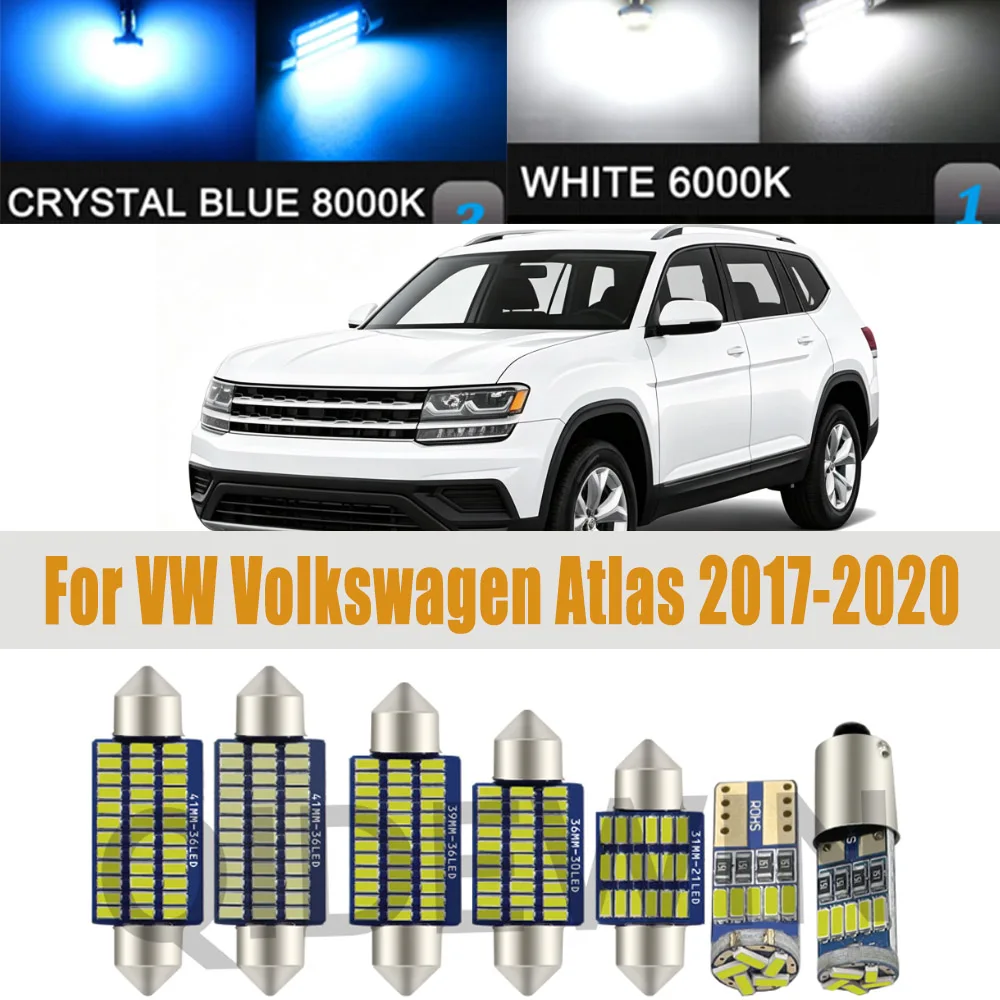 12Pcs Canbus Interior LED Light Kit For VW Volkswagen Atlas 2017 2018 2019 2020 Dome Reading Sun Visor Bulb Trunk Lamp