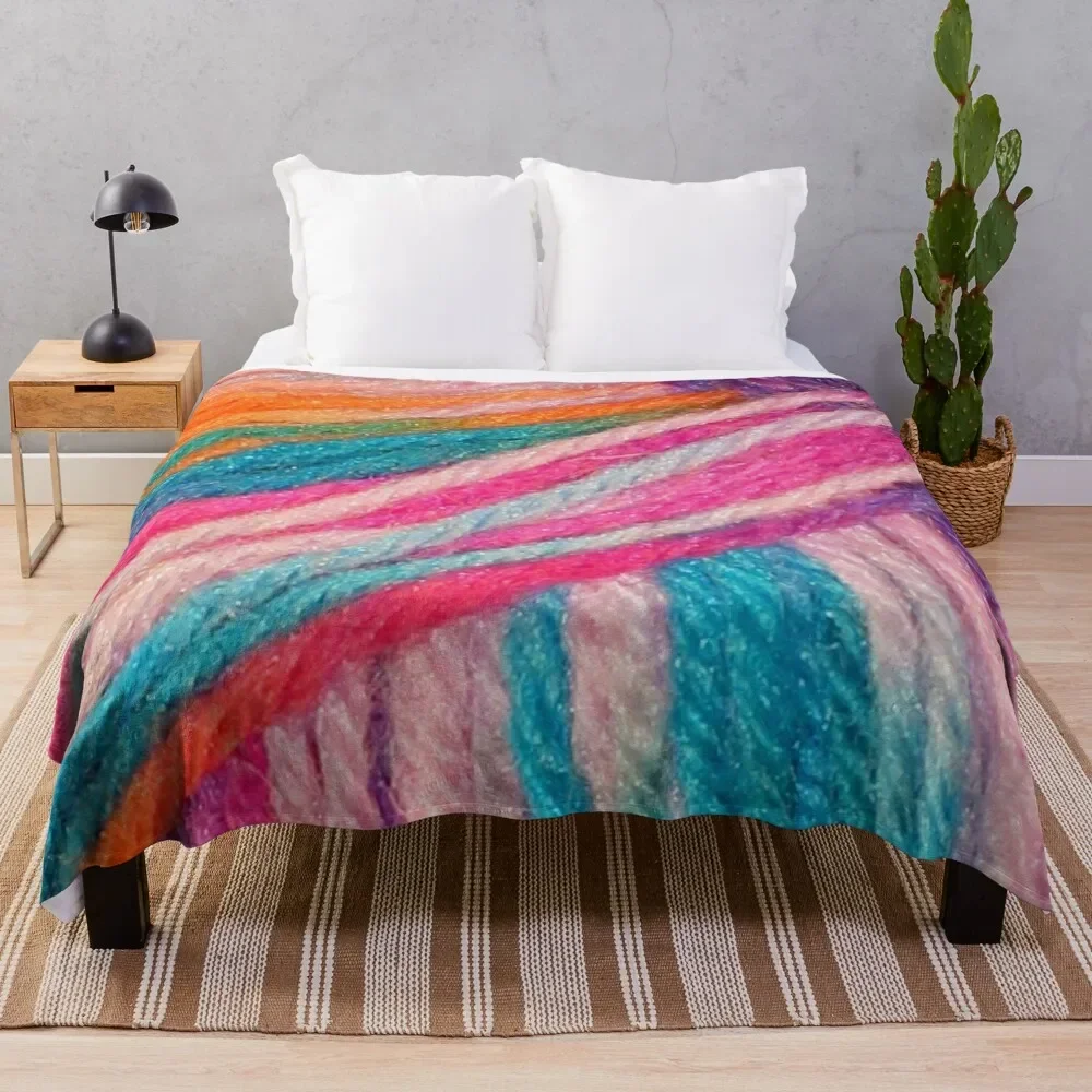 Bright Coloured Yarn Ball of Wool Knitting with Sparkle! Throw Blanket Winter beds Fashion Sofas Multi-Purpose Vintage Blankets