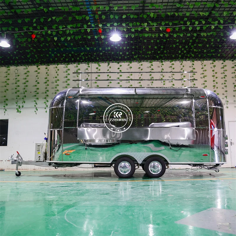 Carrello Mobile del caffè della birra di ca del camion dell'alimento 2024 con il rimorchio su ordinazione dell'alimento del flusso d'aria dell'attrezzatura completa della cucina da vendere