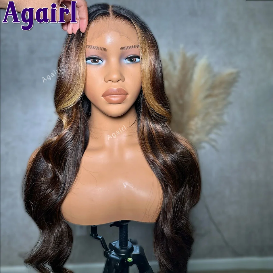 Highlight Blonde Body Wave 13x4 Ready Go Lace Front Human Hair Wigs Transparent Lace 13x6 Frontal Wig For Women PrePlucked 200%