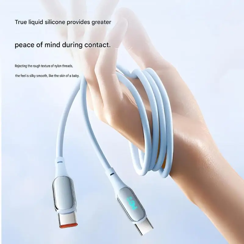 Two Type C Data Cable With Intelligent Digital Power Display 140W Power Delivery Fast Charging For Notebook Phone 15 K1KF