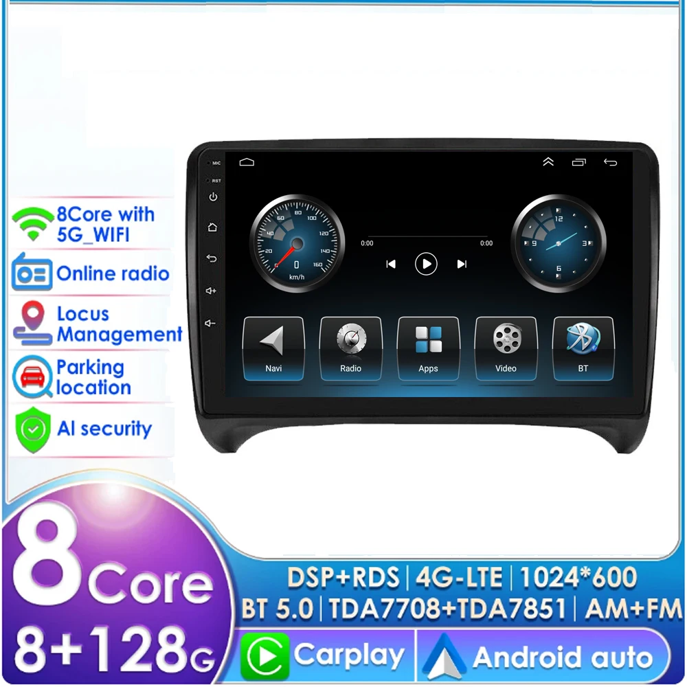 

Автомобильная Мультимедийная система Carplay, 2 DIN, Android 2006 для Audi TT MK2 8J 2014-