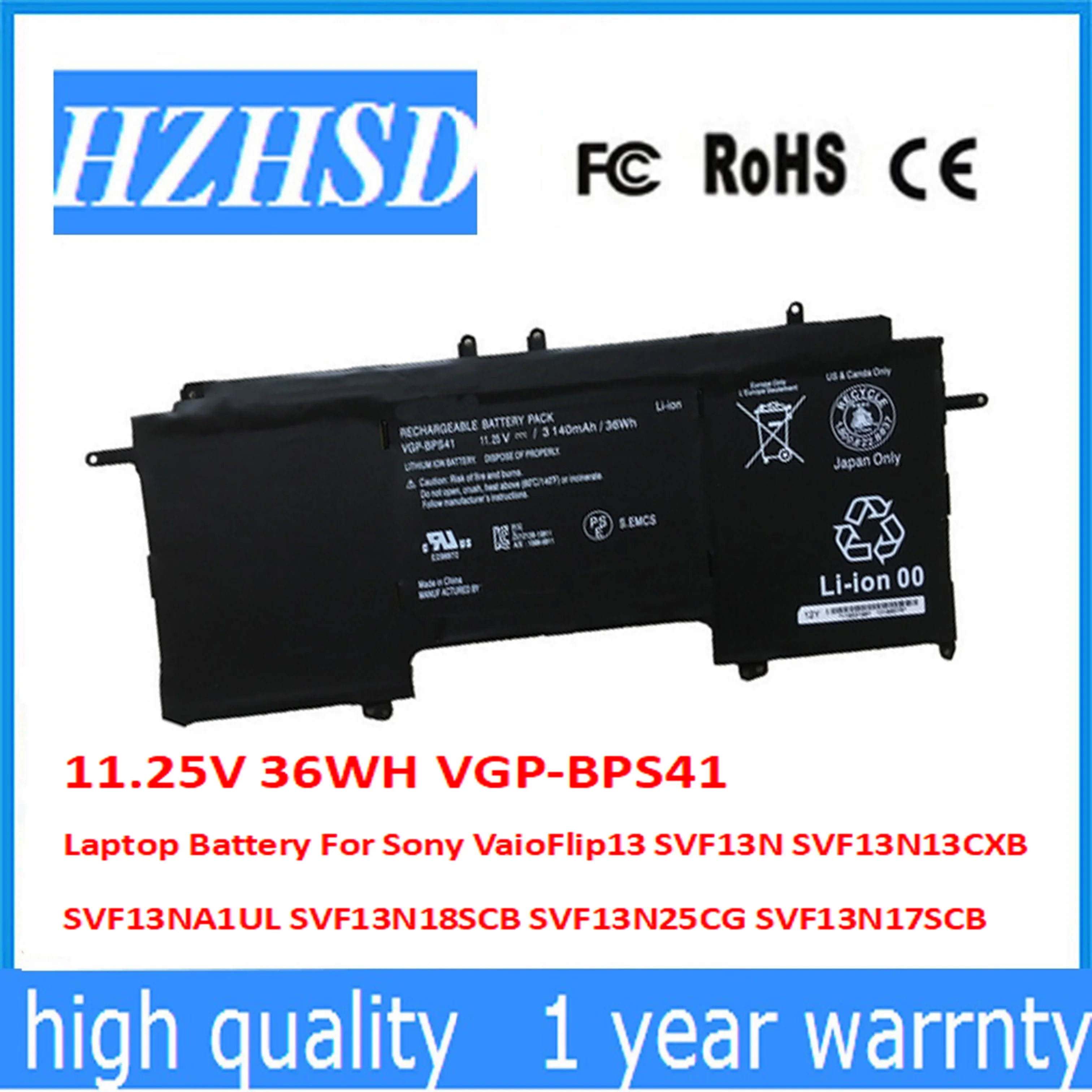 11.25V 36WH VGP-BPS41 BPS41 Laptop Battery For Sony Vaio Flip13 SVF13N SVF13N13CXB SVF13NA1UL SVF13N18SCB SVF13N25CG SVF13N17SCB