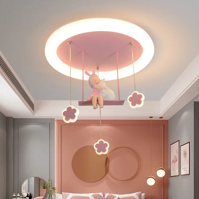 Children\'s room led eye protection cartoon pink little girl chandelier, kindergarten chandelier, ins net red princess room chand