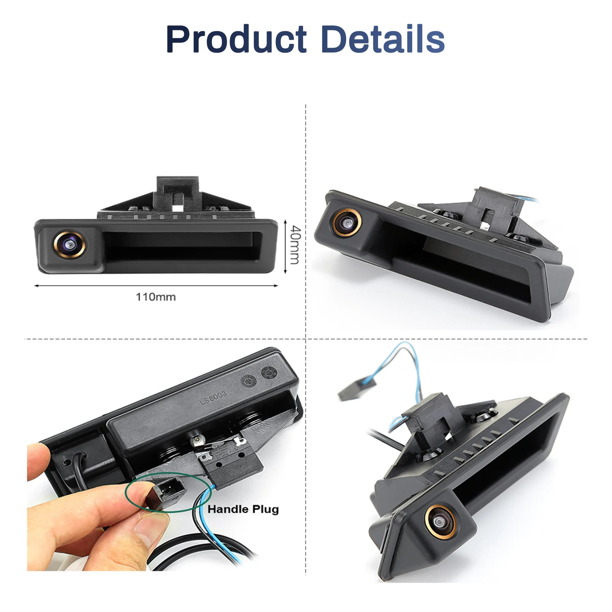 كاميرا بمقبض صندوق السيارة AHD 1080P 170 ° سيارة الخلفية سيارة عكس لسيارات BMW E60 E39 E90 E82 E61 X1 E84 X5 X6 E70 E92 E91 35 سلسلة E88 E93