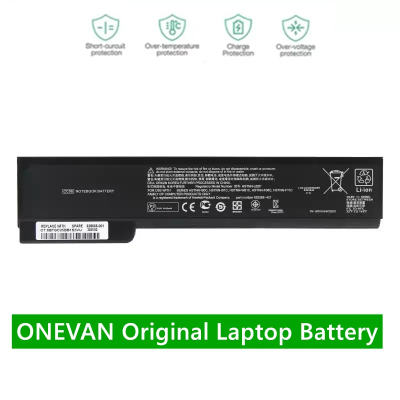 ONEVAN CC06 Laptop Battery 10.8V 55Wh Replacement for HP 8460p 8470p 8560p 6460b 6560b 6565b