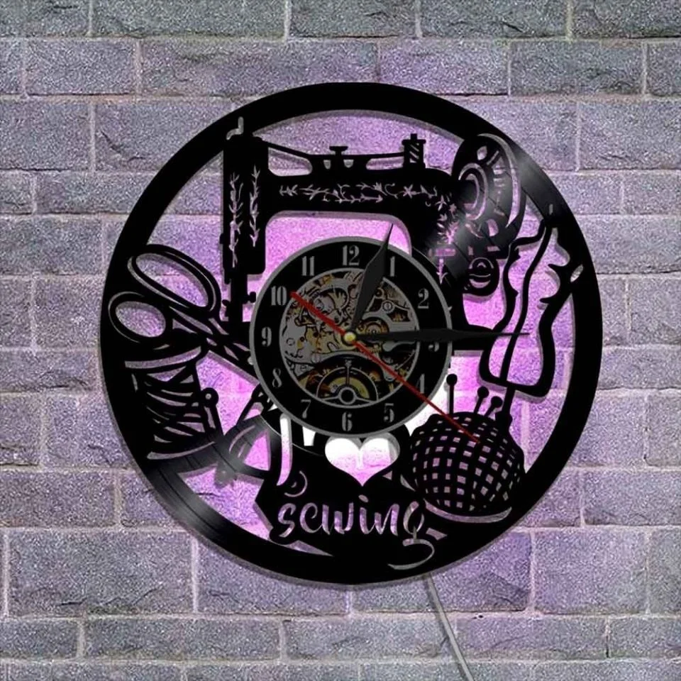 

ZK50 виниловая пластинка настенные часы освещение настенный светильник фон декоративные настенные часы USB ночник пульт дистанционного управления ночник