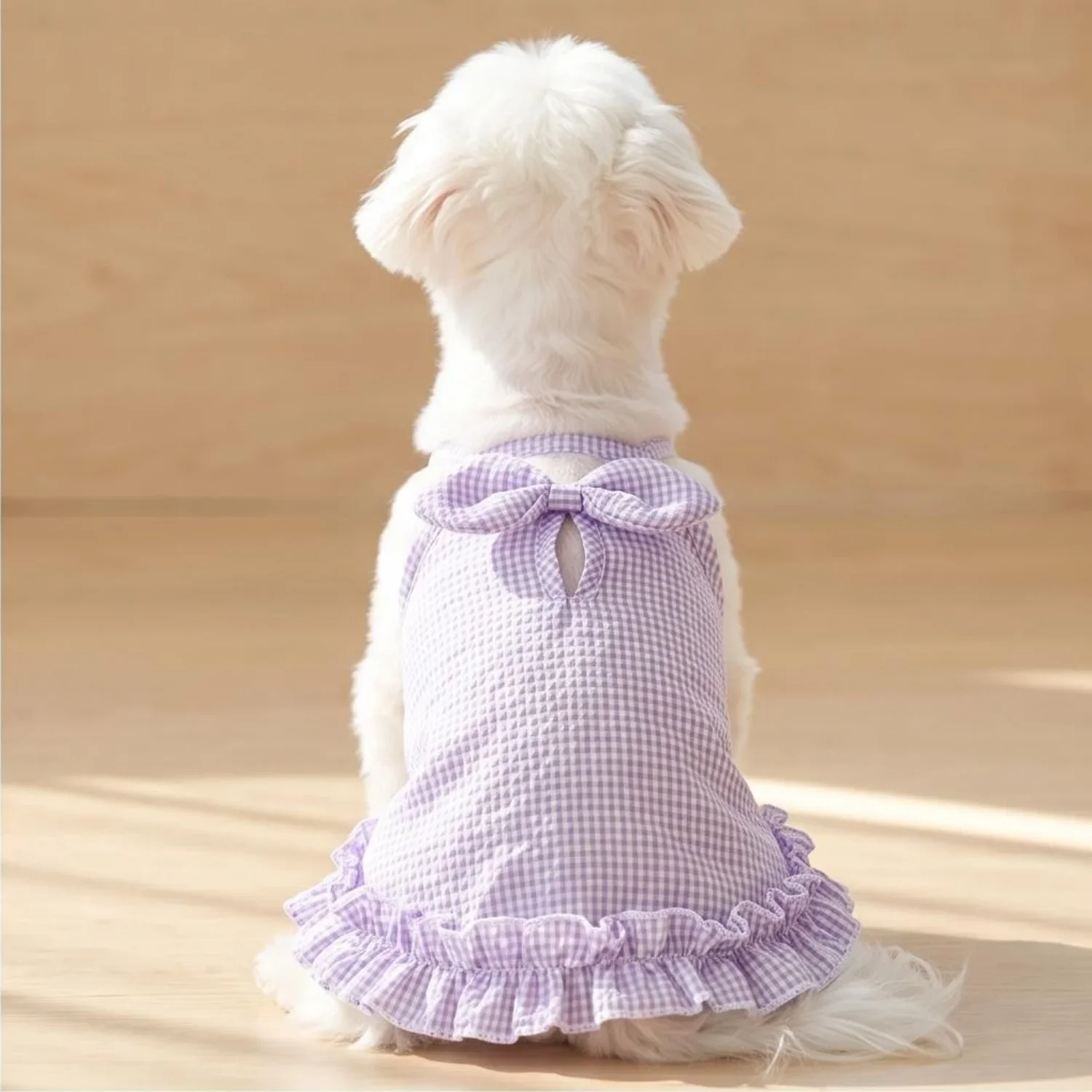 1 Stück Sommer-Haustierkleidung für kleine Hunde, niedliches gerüschtes gestreiftes Hundetanktop, atmungsaktive Welpenweste, süße Rüschen-Hundebekleidung – Detail 27