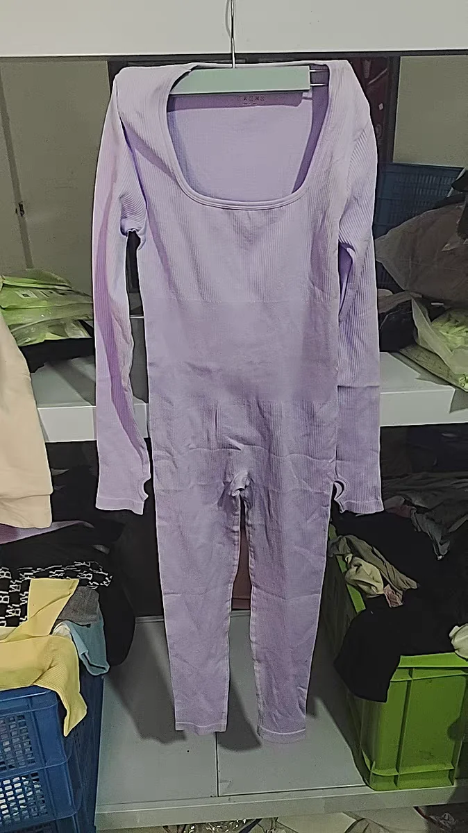 

Женский спортивный комбинезон Fitn с длинным рукавом, высокой талией, прямым кроем, из нейлона, для йоги, с эффектом утяжки живота, для воздушной йоги