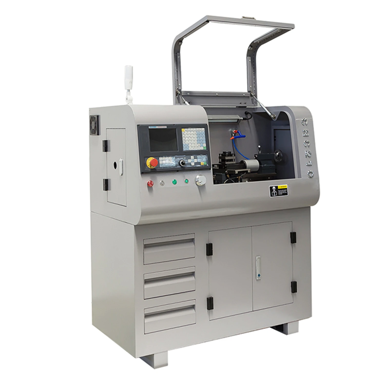 CNC210 Metal Motorized Hobby Benchtop Mini CNC Lathe for School Training