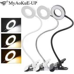 1pcs USB Charging Eyelash Lamp Bendable Handle Led Makeup Light Clip Type Desk Lamp Lash Extension Supplies Beauty Tools