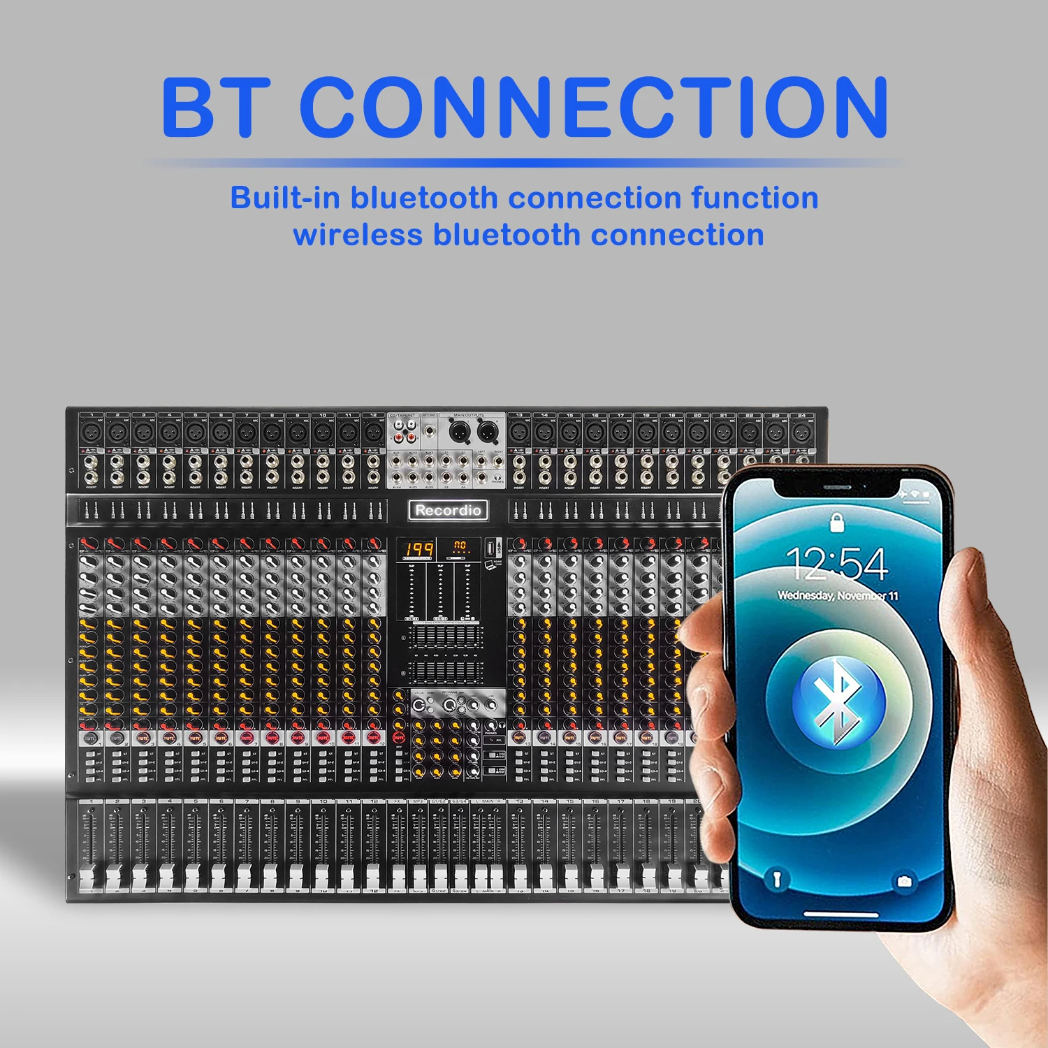 GAX-XM24 Green Audio Professional 24-channels USB Audio Mixer With AUX Recording Stage DJ Audio Console Mixer