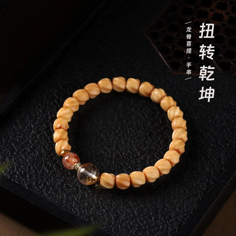 Twist Fortune Dragon Spine Bodhi with Crystal Bracelet Square Dice Playable Wristband for Fingertip Rolling Gifts